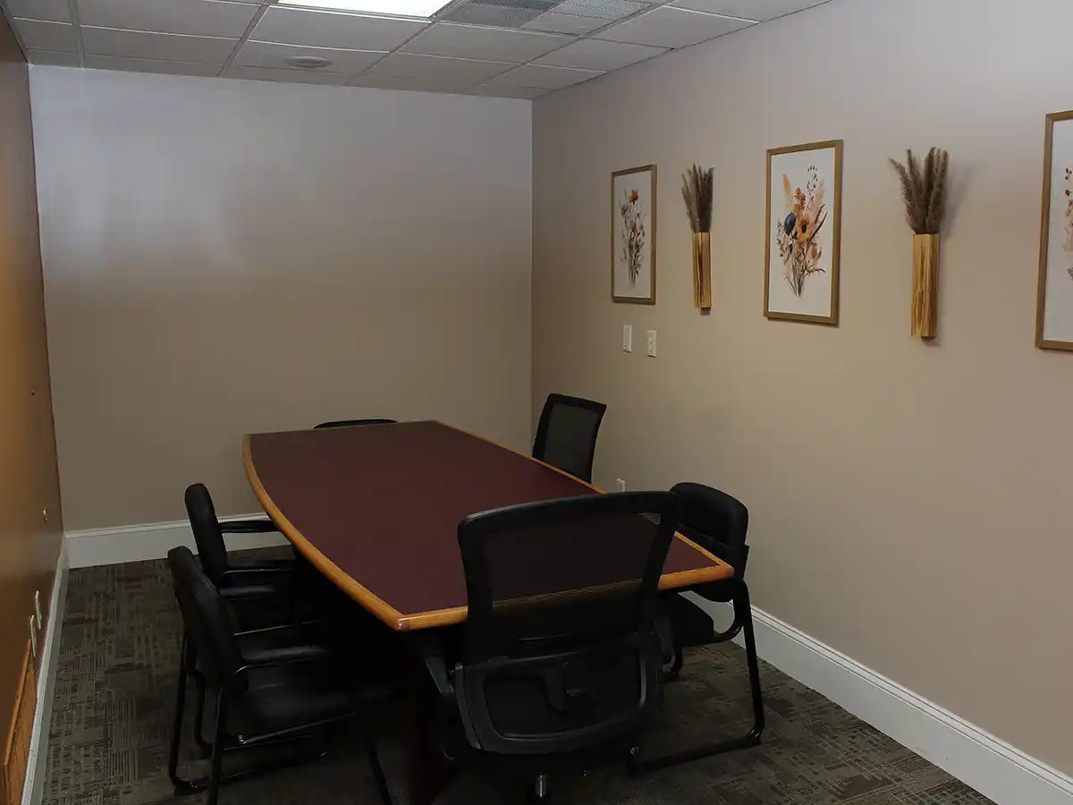 Meeting room with conference table